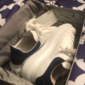 Alexander McQueen white/Paris blue sneakers